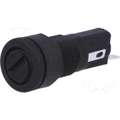 BULGIN FX0454 Zásuvka; 5x20mm; 250V; na panel; černá; UL94V-0; polyester