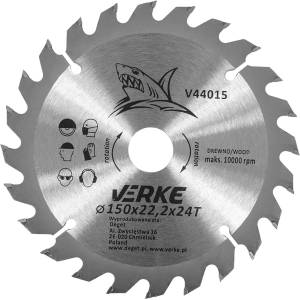 VERKE Режещ диск с твърдосплавни пластини 150x22, 2мм 24T 66333 (V44015)