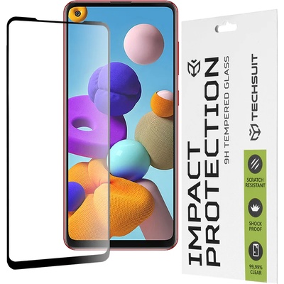 Techsuit Протектор за Samsung Galaxy A21s / A21 - 111D Full Cover / Full Glue Glass - Черен
