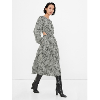 GAP Щампосани миди рокли Lenzing Ecovero GAP GAP | Cheren | ЖЕНИ | XS