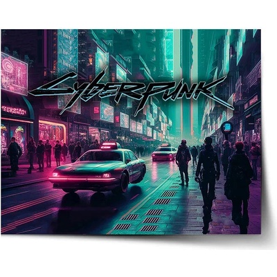 Sablio Plagát Cyberpunk 2077 Mesto - 90x60 cm