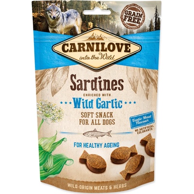 CARNILOVE Dog Semi Moist Snack Sardínies enriched with Wild garlic 200 g