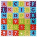 Teddies puzzle abeceda a čísla mix barev 36ks 15x15x1cm