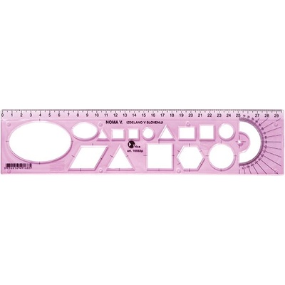 Optima Шаблонна линийка OPTIMA розова 30cm 53048 (53048)