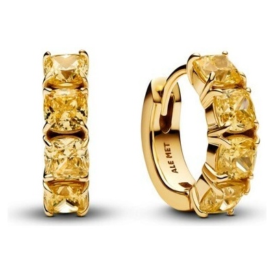 Pandora Pozlacené kruhy se žlutými křišťály Timeless Shine 263851C02