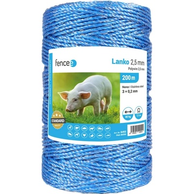 fencee Lanko pro elektrický ohradník, průměr 2,5 mm, modré, délka 200 m