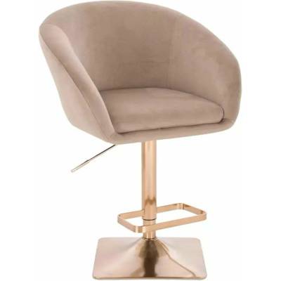 LuxuryForm Design Venice Velur na zlatej hranatej podstave latte
