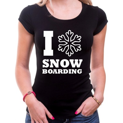 Fajntričko Dámske tričko I snowboarding černá