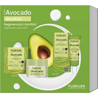 FlosLek Laboratorium Regeneration protivráskový nočný krém 50 ml + FlosLek Laboratorium rich Avocado protivráskový nočný krém na očné okolie 30 ml
