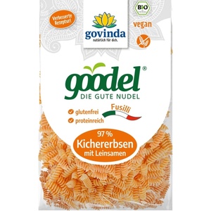 Govinda Био паста Goodel Fusilli, нахут и ленено семе - 250 г