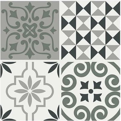 Crearreda Samolepicí dekorace Tile Cover Brown 31219 Kachlík, hnědo-bílé ornamenty 3 archy 20x20 cm – Zboží Dáma