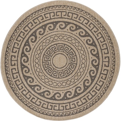 Ayyildiz Черно-бежов кръгъл външен килим ø 120 cm Comilla - Ayyildiz Carpets (COMILLA1201200887BLACK)