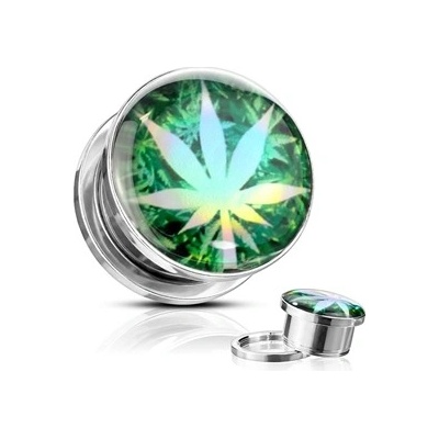 Šperky4U ocelový plug list marihuany PL01255-10