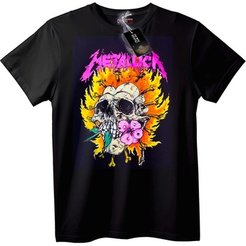 NOONEBRAND Тениска Metallica Череп и цветя - XS, White