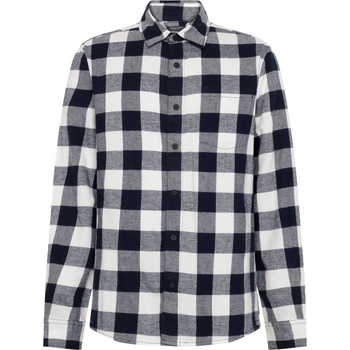 KnowledgeCotton Apparel Мъжка риза с копчета KnowledgeCotton Apparel Regular Fit Checkered Flannel Shirt - Blue Check (033-2927-0113)
