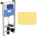 Ideal Standard Комплект тоалетно казанче с рамка Ideal Standard ProSys и бутон за активиране Oleas M3, матово злато (R020467+R0459A2)