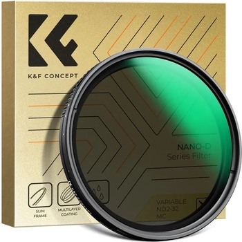 K& F Concept 82 mm Variable ND2-32 филтър 24 слоя Green coating Nano-D Series
