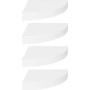 vidaXL Plávajúce rohové police 4 ks, biele 25x25x3,8 cm, MDF