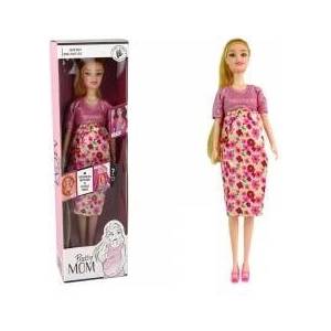 LEAN Toys Baby Doll Pregnant Pink Dress Flowers