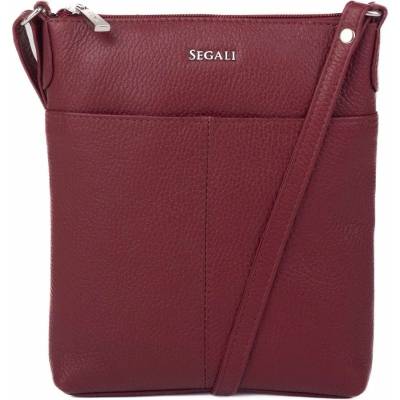 Segali dámska kožená crossbody kabelka 7001 B bordo