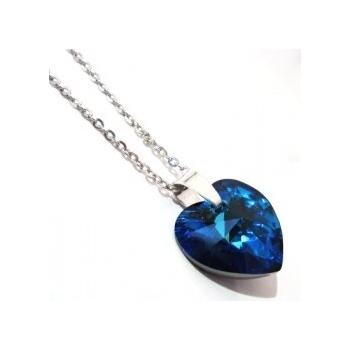 For You Náhrdelník Swarovski elements srdce modré 14518