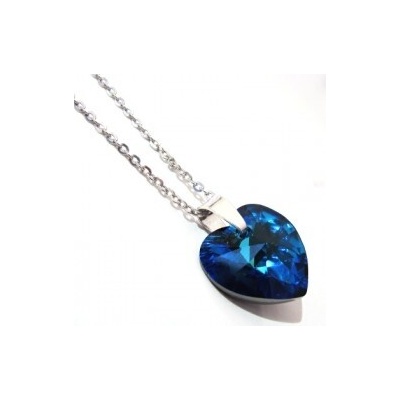 For You Náhrdelník Swarovski elements srdce modré 14518
