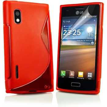 Image 1 of LG E610 Optimus L5 S-Line Силиконов Калъф Червен + Протектор