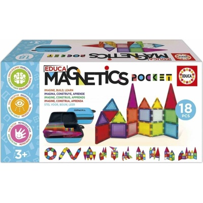 EDUCA Magnetická stavebnica Magnetics v púzdre 18 ks