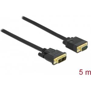 Delock Кабел Delock с DVI 12+5 конектор и VGA конектор - 5 м