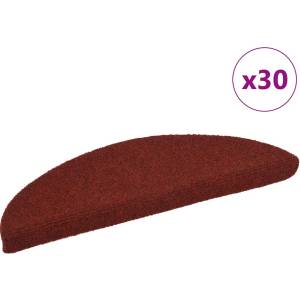vidaXL Изтривалки за стълби, самозалепващи се, 30 бр. , 56x17x3 см, бордо червени, полукръгли (3365683)