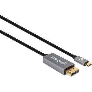 Manhattan Кабел Manhattan - кабел USB-C към DisplayPort 1.4 (позлатен, 4K 120 Hz, 3 м, черен) 354851 (354851)