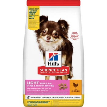 Hill's Science Plan Light granule pre dospelých psov malých plemien s kuracím 1,5 kg