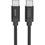 Hama Кабел за зареждане HAMA Fabric, USB-C to USB-C, 100W, 3m, Nylon, Черен - 201749 (HAMA-201749)