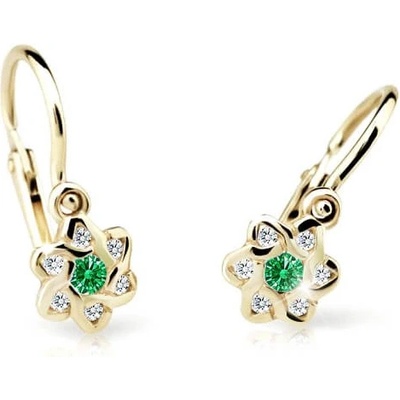 Cutie Jewellery zlaté detské náušnice C2149-10-X-1 zelená