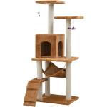  Котешко дърво със сизалени стълбове, кафяво, h125см (4124-BR)