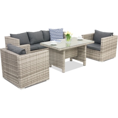 Garden Point Градински мебели от техноратан Roma Apetito 5 Garden Point сив (GAP247-5)