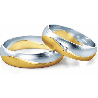 SAVICKI Сватбени халки: двуцветно злато, кръгли. 5 мм