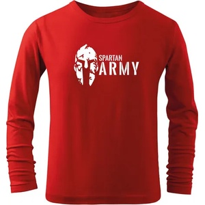 DRAGOWA детска тениска с дълъг ръкав, Spartan Army, червена (7181)