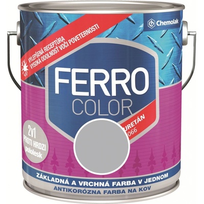 Chemolak Ferro Color U 2066 9110 šedá pololesk 2,5L