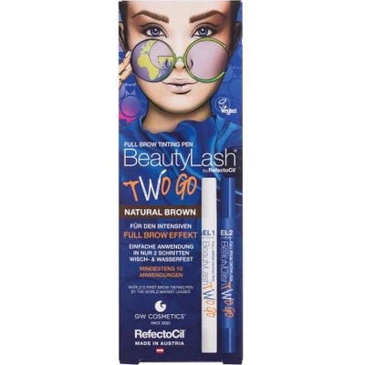 RefectoCil BeautyLash Two Go Tinting Pen комплект: боя Gel 1 + боя Gel 2 цвят кафяв