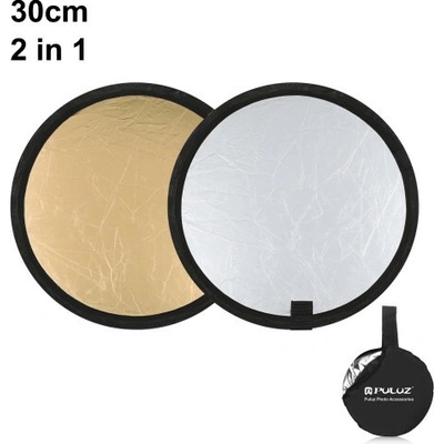 PULUZ 30cm 2 v 1 strieborná/zlatá skladacia odrazová doska pre fotoštúdio
