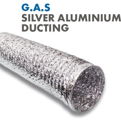 Global Air Supplies Vzduchové potrubí G.A.S. Silver Aluminium 10m Průměr: 127mm