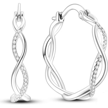 DELIS Сребърни обеци, jw595, дизайн с плетен обръч, родиево покритие (jw595)