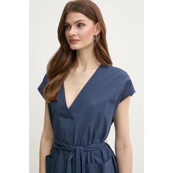 Max Mara Памучна рокля Weekend Max Mara в тъмносиньо къса разкроена 2515221132600 (2515221132600)