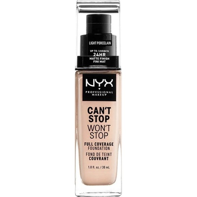 NYX Professional make-up Can't Stop Won't Stop vysoko krycí make-up 1.3 Light Porcelain 30 ml