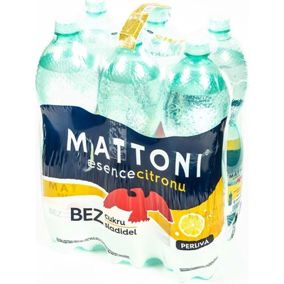 Mattoni Esence voda minerální perlivá Citron bez cukru a sladidel 6 x 1,5 l