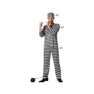 BigBuy Carnival Маскировъчен костюм за възрастни Prisoner Затворник Многоцветен Размер XL