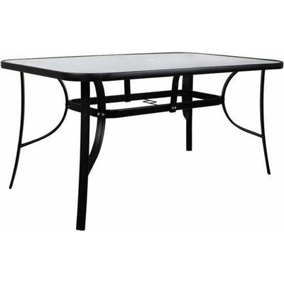 Zahradní stůl 150cm - černý kov + sklo