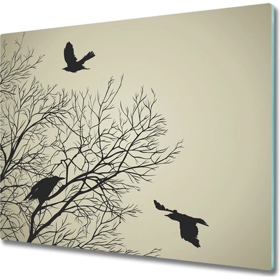 Sklenena krajeci deska Vrány na stromě 60x52 cm – Hledejceny.cz