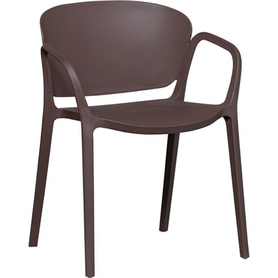 WOOOD Hnědá plastová zahradní jídelní židle Bade